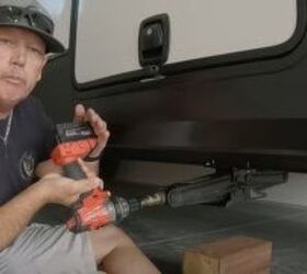 how to use rv leveling blocks properly a scissor jack hack, How to stop the drill jamming