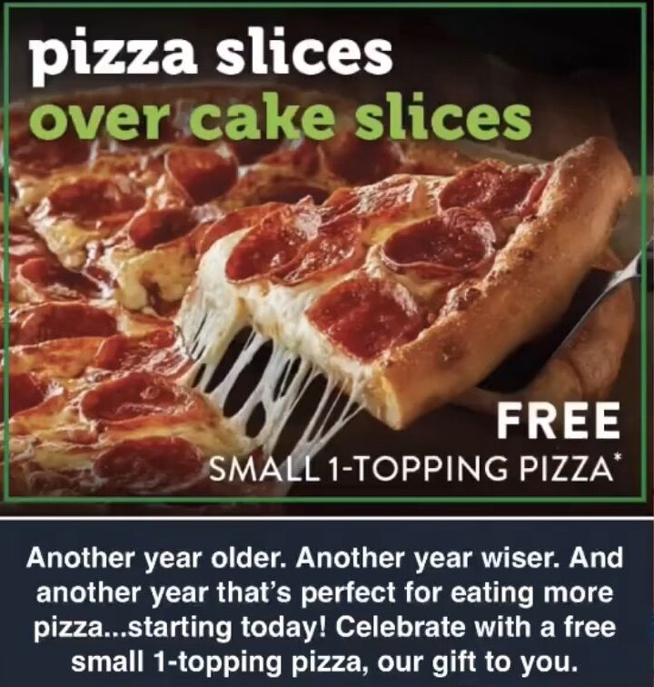 how to get the 15 best adult kids birthday freebies, Macro s pizza birthday freebie