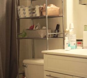 studio apartment storage ideas to make the most of your space, Over the toilet bathroom storage