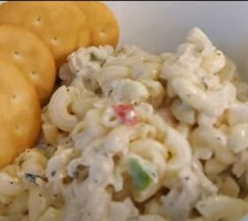 3 quick easy canned chicken recipes using dollar tree ingredients, Macaroni chicken salad with crackers
