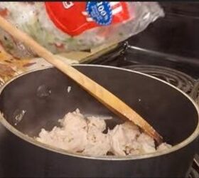 3 quick easy canned chicken recipes using dollar tree ingredients, Frying canned chicken in a pan