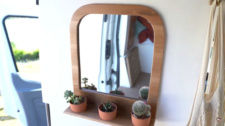 finishing touches camper van decor to make it feel like home, DIY mirror for a van