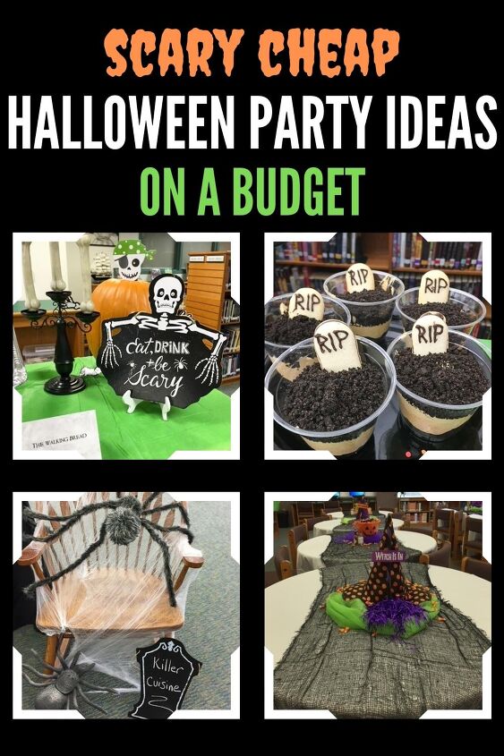 throw an easy halloween party on a scary small budget, Scary cheap Halloween party ideas on a budget Pinterest graphic
