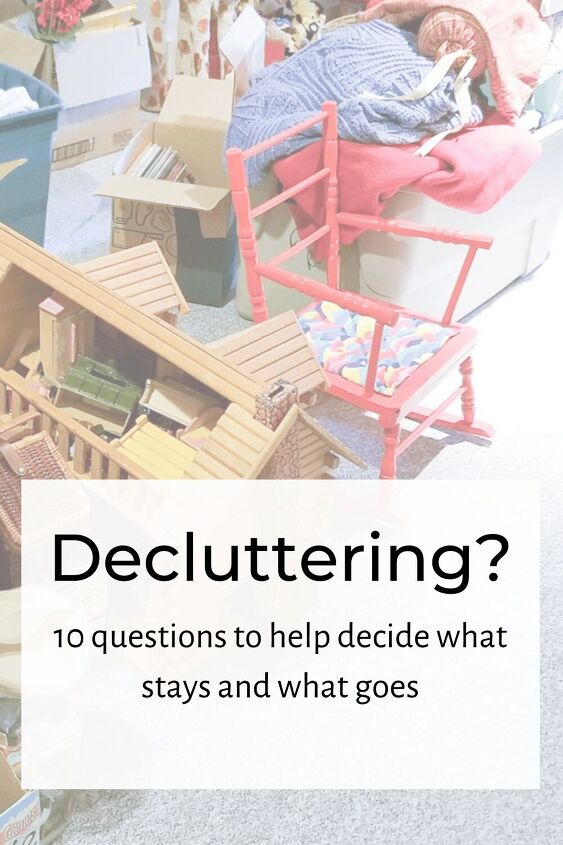 how to declutter 10 questions to ask yourself, Image of items to be donated during decluttering