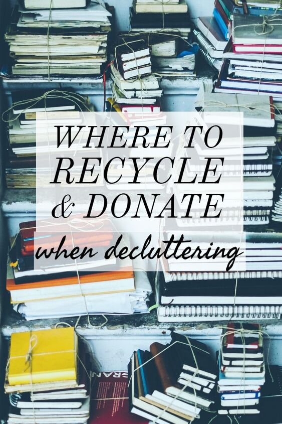 where to donate and recycle household items, Where to donate to charity and recycle stacks of books and household items for donation