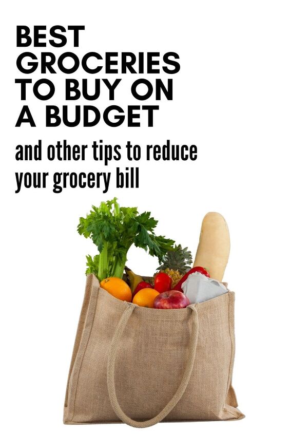 groceries to buy on a budget eat well for less, A burlap bag filled with groceries