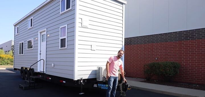 take a tour of this tiny house designed for homestead living, Adjustable hitch on the trailer