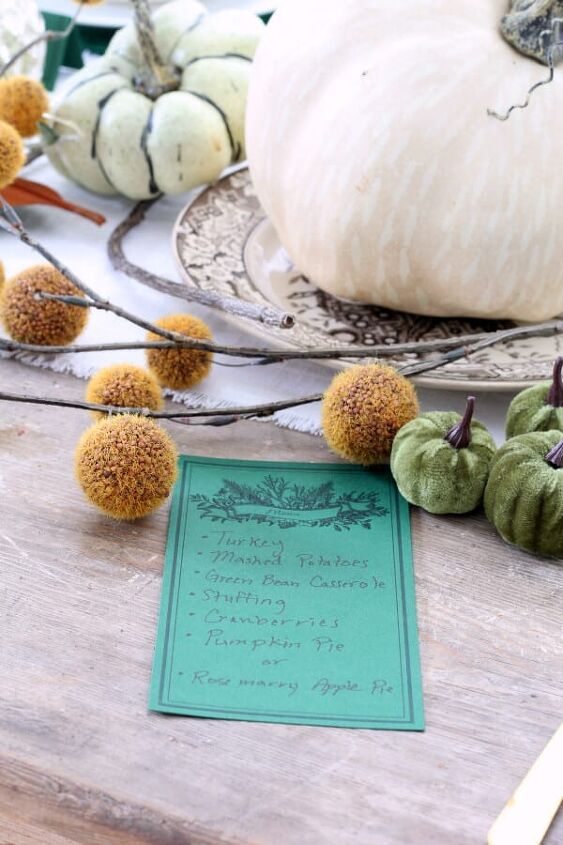 how to create a cozy thanksgiving table, Let your guests know what being served with these free printable menu cards