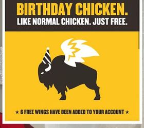 the 9 best birthday freebies from major retailers, Free wings birthday freebie