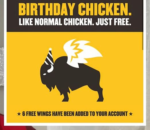 the 9 best birthday freebies from major retailers, Free wings birthday freebie