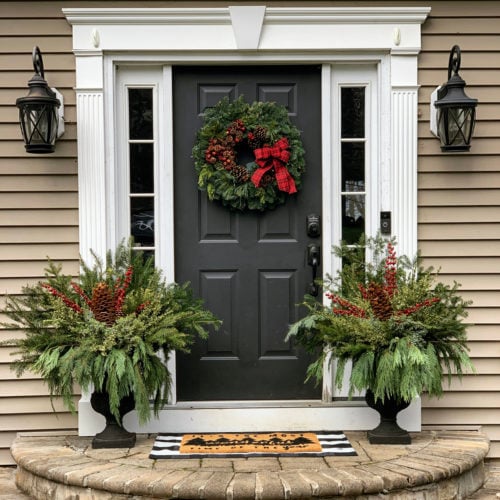 winter gardening with outdoor planters for the front porch, Decorating the Front Porch for Winter