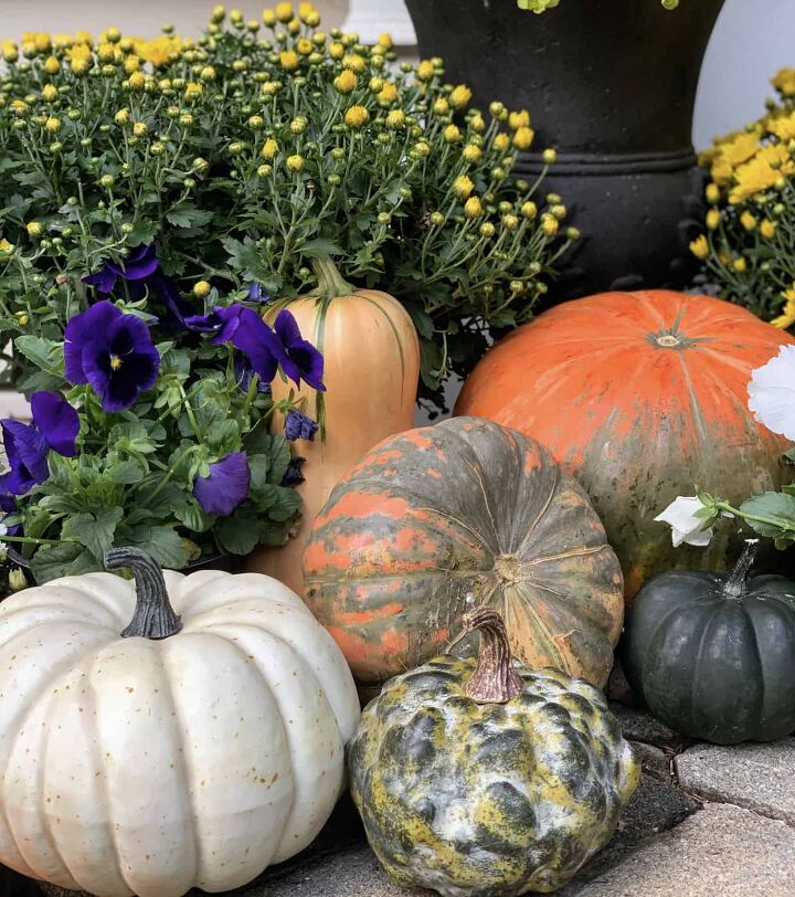 19 easy to find plants for fall garden containers, Fall vignette on the porch