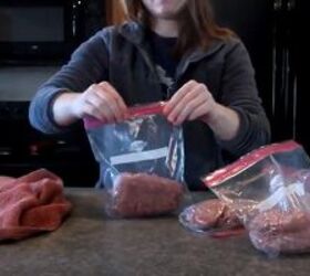 tips for freezing meat how to bulk buy package meat in the freezer, Closing the freezer bags