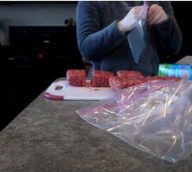 tips for freezing meat how to bulk buy package meat in the freezer, Filling the bags with portions of ground beef