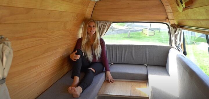 take a tour inside our diy toyota hiace camper van, Lounge in a camper van