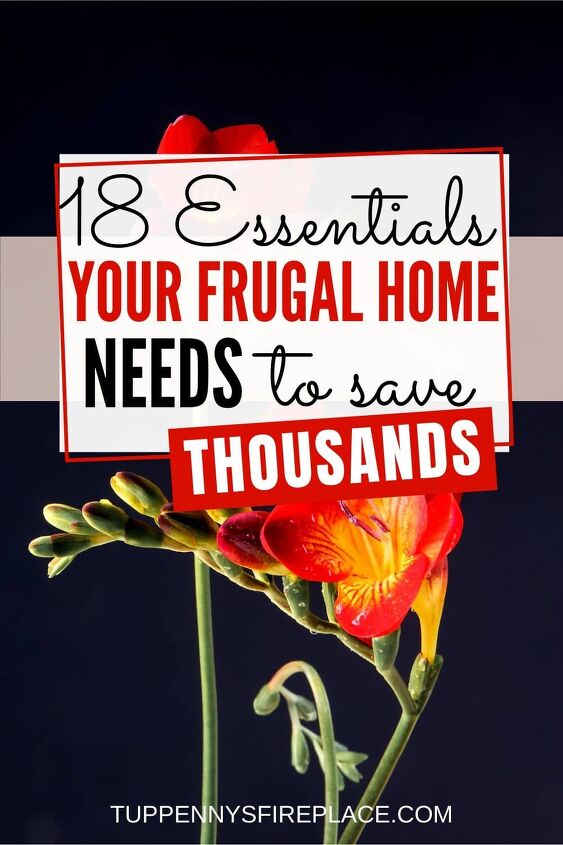 18 frugal home must haves to save money, pinterest image for my frugal home