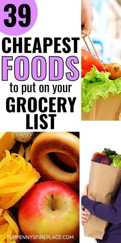 budget grocery list the best cheapest foods for tight budgets, Pinterest image for budget grocery list article
