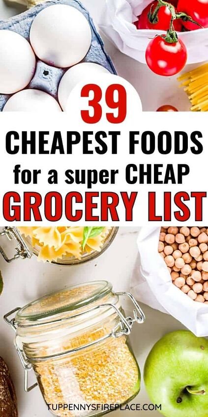 budget grocery list the best cheapest foods for tight budgets, Pinterest image for budget shopping list
