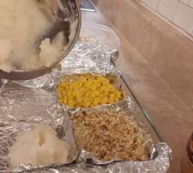 how to make a dollar tree thanksgiving dinner for just 10, Add the mashed potatoes