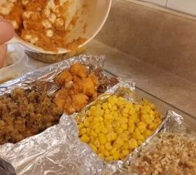 how to make a dollar tree thanksgiving dinner for just 10, Adding sweet potatoes
