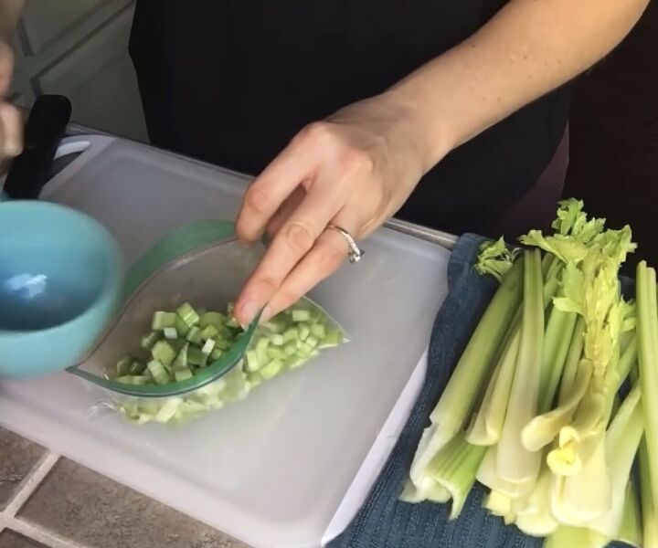 4 amazing freezer hacks to help keep food fresh prevent waste, Cutting celery into portions to freeze