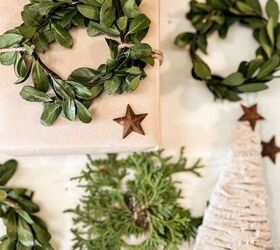 how to use greenery for christmas diy projects, Fresh Greenery Gift Package Toppers and Christmas Ornaments for inexpensive and sustainable decorating