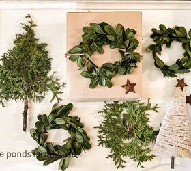how to use greenery for christmas diy projects, Christmas Boxwood Ornaments and Holiday Package Toppers made with fresh greenery