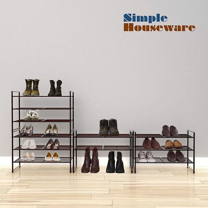 10 simple yet brilliant storage ideas you need to know about, Image Amazon Simple Houseware 3 Tier Stackable Shoes Rack Storage Shelf