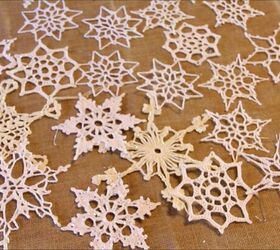 a marie kondo christmas decluttering decor using the konmari method, Lace snowflake collection
