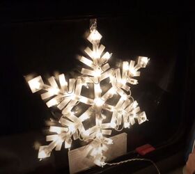 super easy rv christmas tree hack cute festive decor, Illuminated snowflake