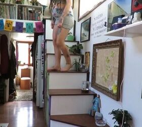 the pros and cons of living in a tiny house, Stairs to the sleeping loft