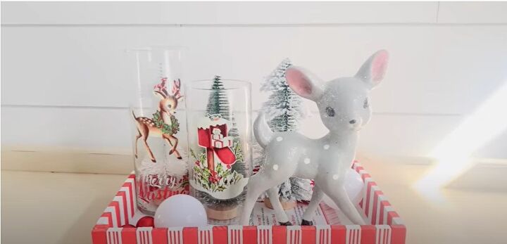 8 festive dollar tree christmas diys craft projects, Decorating glassware with Christmas window clings