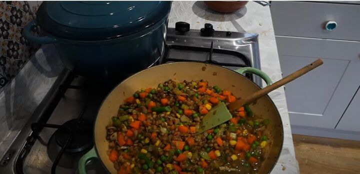 extreme grocery budget challenge 80 plant based meals for 23, Lentil shepherd s pie