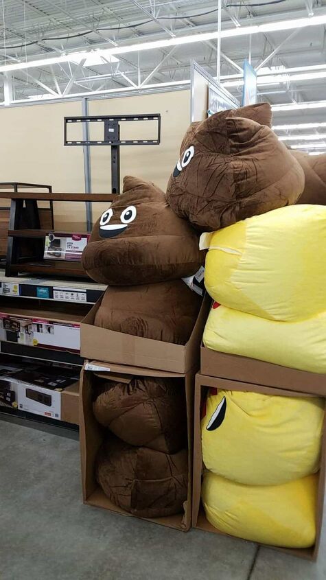 things to stop buying to save money, poop pillows in a store display