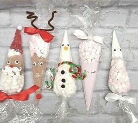 50 free frugal christmas gifts that are also fun personal, Homemade Santa and reindeer cones