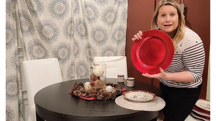 christmas thrift store haul how to decorate on a budget, Charger plates