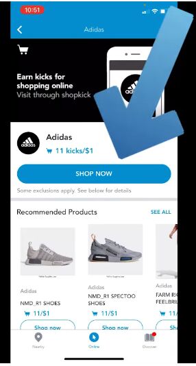 how does shopkick work a step by step tutorial, Shopping Adidas with Shopkick