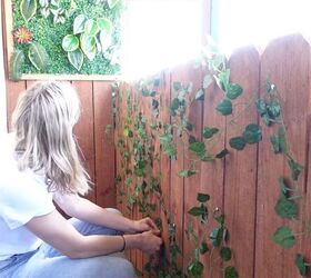super cheap cute tiny balcony makeover ideas on a budget, Adding faux ivy to the balcony