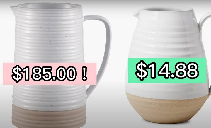 13 unbelievable pottery barn dupes you can find at walmart, Ceramic pitcher from Pottery Barn vs Walmart
