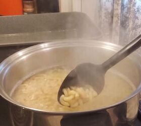 2 easy comforting cheap casseroles for large families, Boiling pasta in salted water
