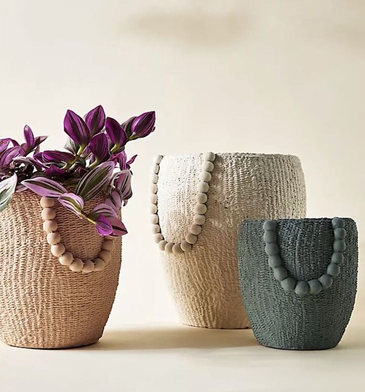 3 colorful diy dollar tree planters to brighten your home, Anthropologie planters