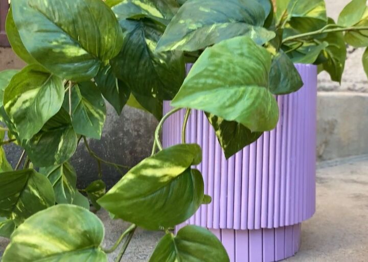 3 colorful diy dollar tree planters to brighten your home, West Elm inspired planter