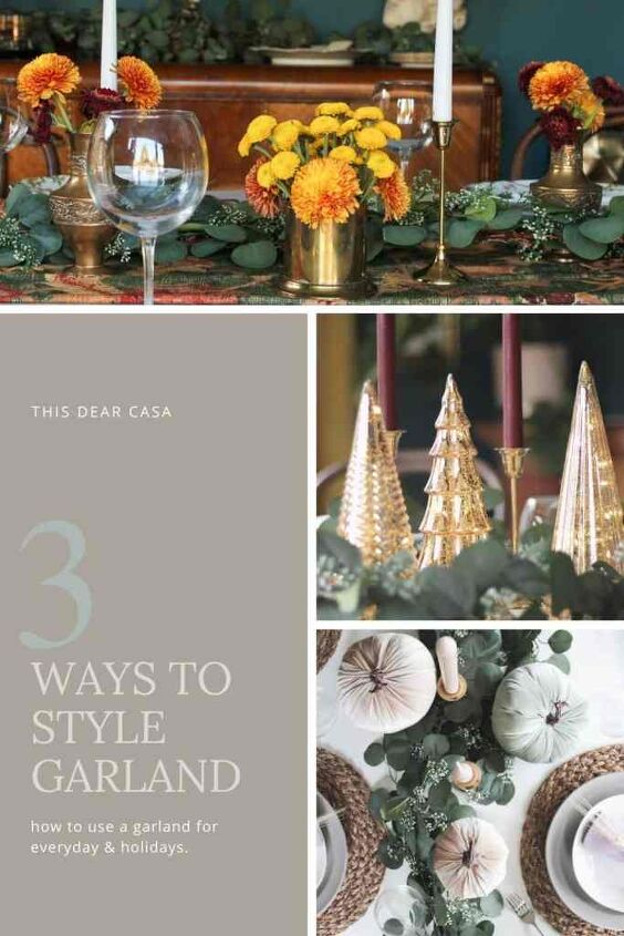 how to use a garland for everyday holidays, tablescape with garland how to use garland for holidays and everyday