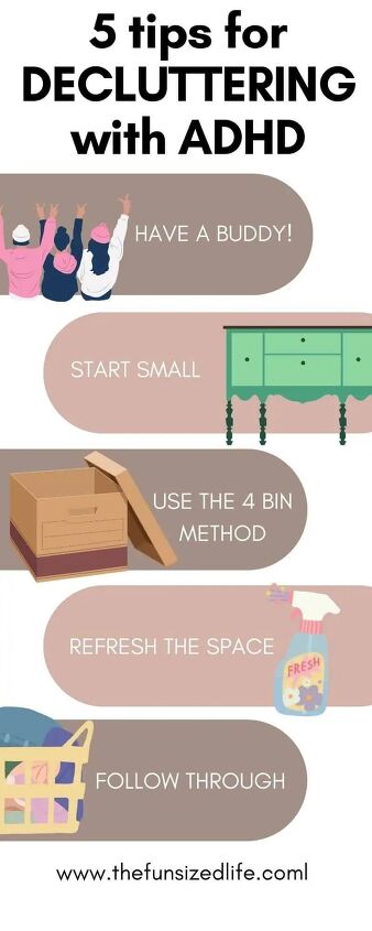 5 steps to declutter your space when you have adhd