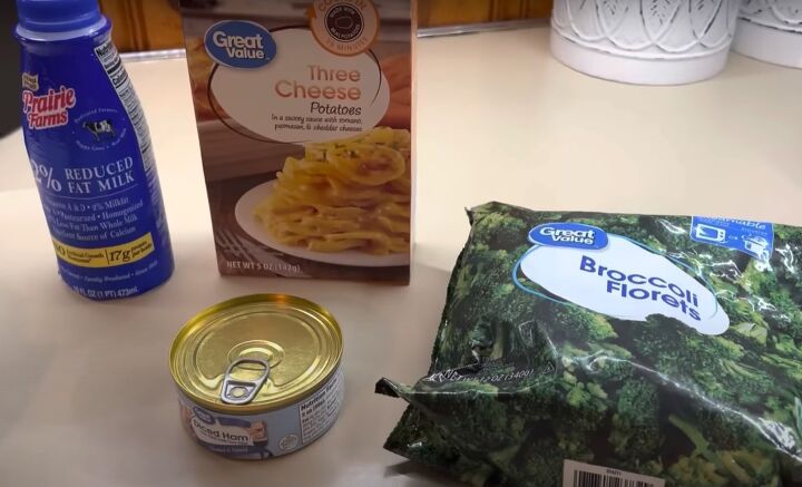 4 extreme budget meals for a family of 4 cook dinner for 5 or less, Ingredients for the ham and broccoli potato bake