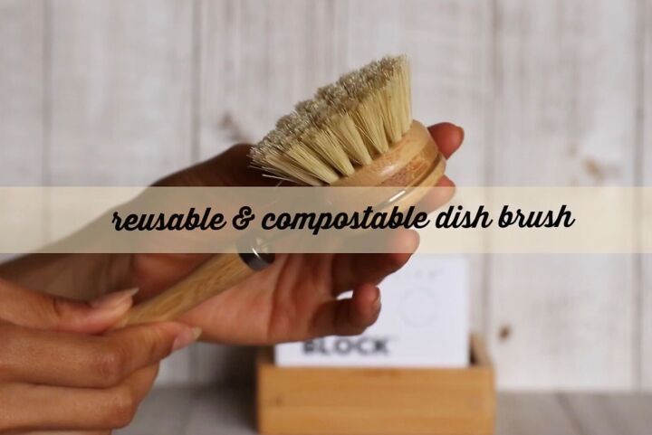 9 zero waste kitchen essentials simple sustainable swaps, Reusable dish brush