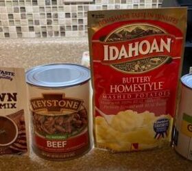 3 emergency shelf stable recipes you can make with a prepper pantry, Ingredients for the beef gravy and potatoes
