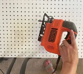 5 garage makeover ideas on a budget, To cut the pegboards I used my jigsaw