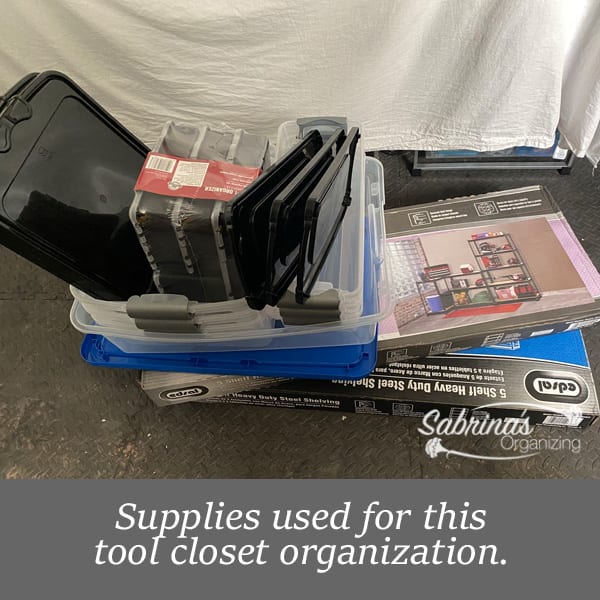 easy tool closet organization to create more storage space, Supplies used for this tool closet organization