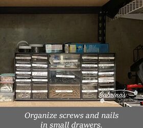 easy tool closet organization to create more storage space, Organize screws and nails in small drawers